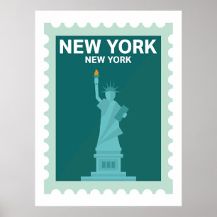Statue of Liberty - New York Stamp Poster