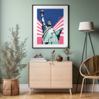 Statue of Liberty New York Vibrant Pop Art
