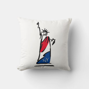 Statue of Liberty NY Red White and Blue Cushion
