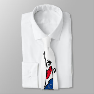 Statue of Liberty NY Red White and Blue Tie