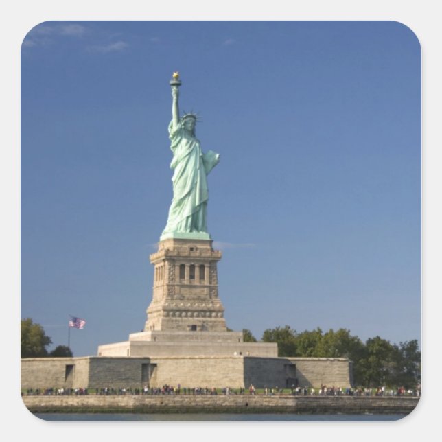 Statue of Liberty on Liberty Island in New 2 Square Sticker (Front)