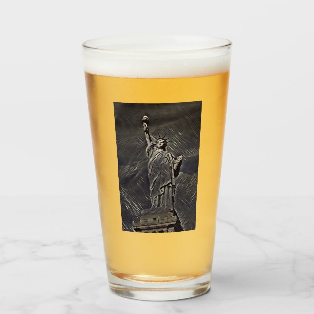 Statue of Liberty painting Glass (Front Filled)