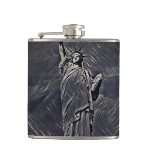 Statue of Liberty painting Hip Flask