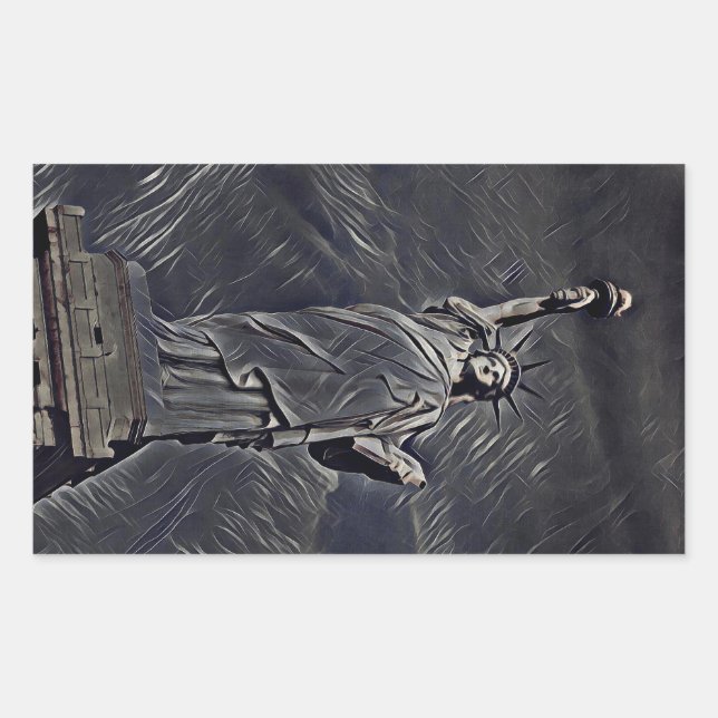 Statue of Liberty painting Rectangular Sticker (Front)