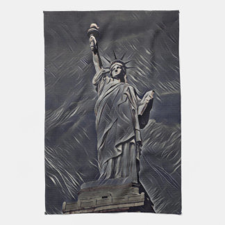 Statue of Liberty painting Tea Towel