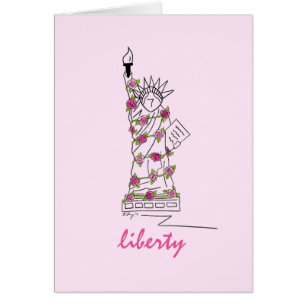 Statue of Liberty Pink Roses New York NYC Landmark