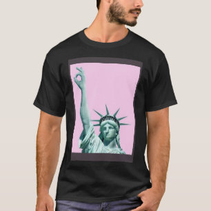 Statue of Liberty Pink  Women s  Men s USA T-Shirt