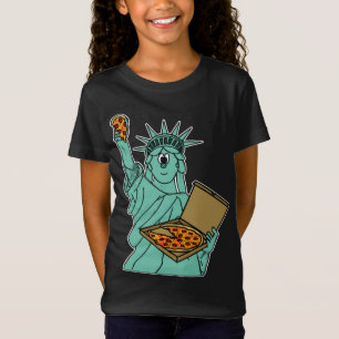 Statue Of Liberty Pizza Independence Day 4th July T-Shirt