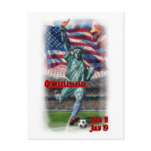 Statue of Liberty playing Soccer on a 