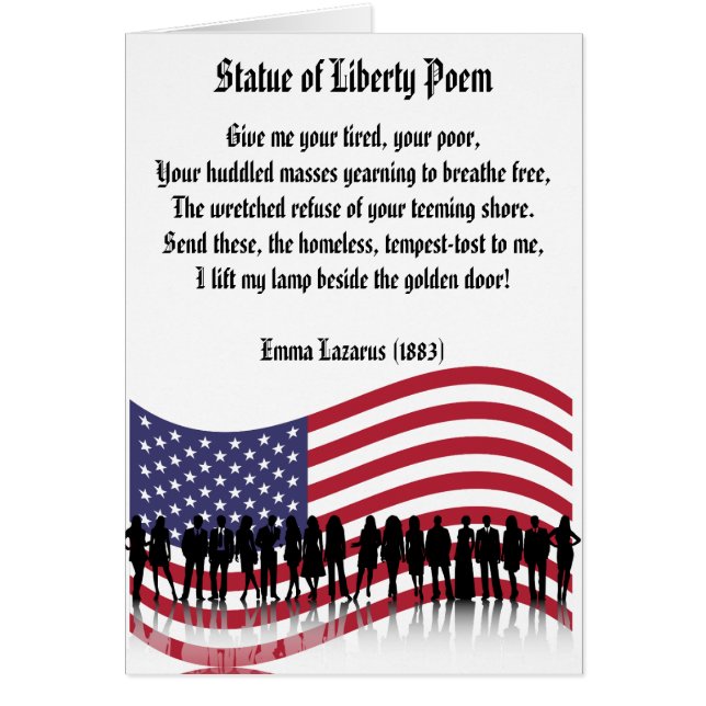 Statue of Liberty Poem, A Nation of Immigrants (Front)