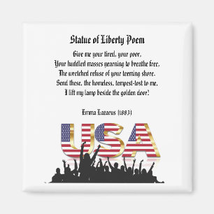 Statue of Liberty Poem, A Nation of Immigrants Magnet