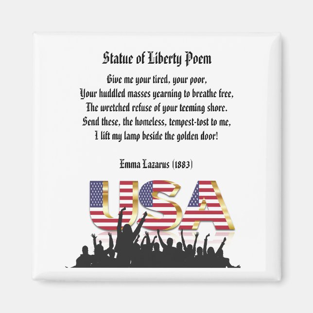 Statue of Liberty Poem, A Nation of Immigrants Magnet (Front)