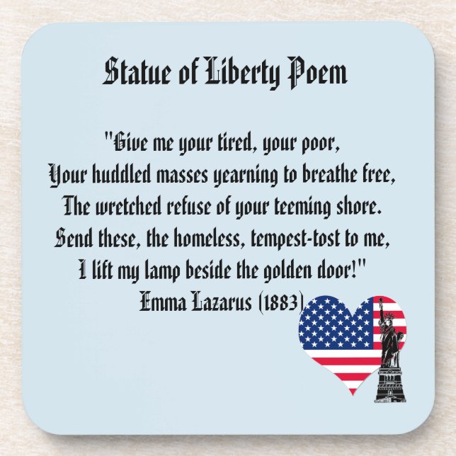 Statue of Liberty Poem Coaster (Front)