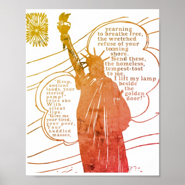 Statue of liberty poem poster (Front)