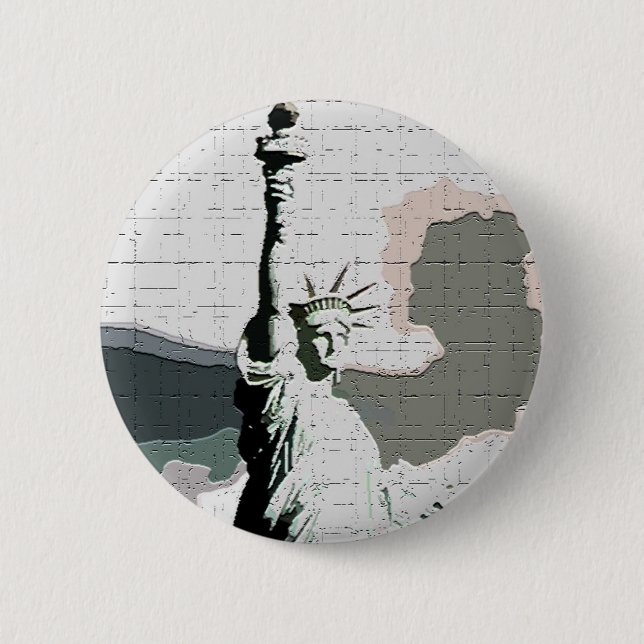 Statue of Liberty Pop Art 6 Cm Round Badge (Front)