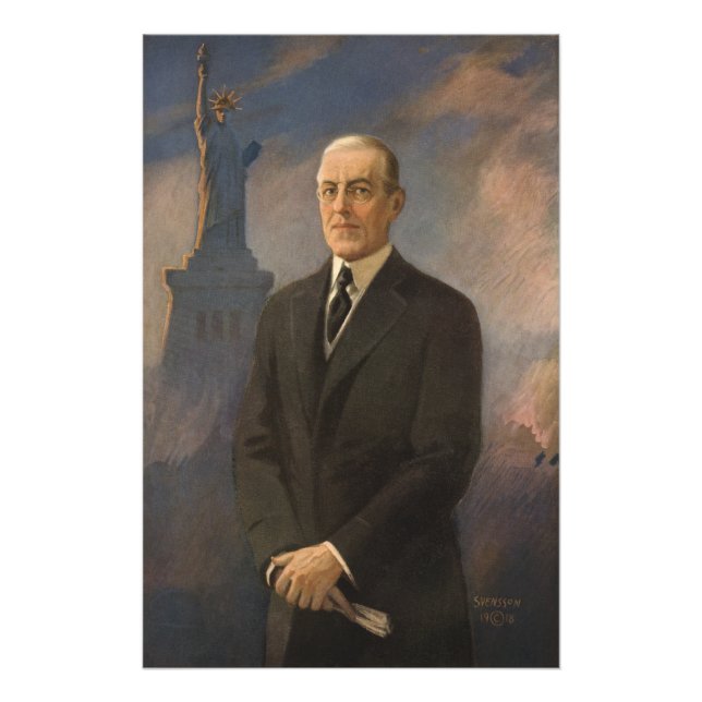 Statue of Liberty & President Woodrow Wilson Photo Print (Front)