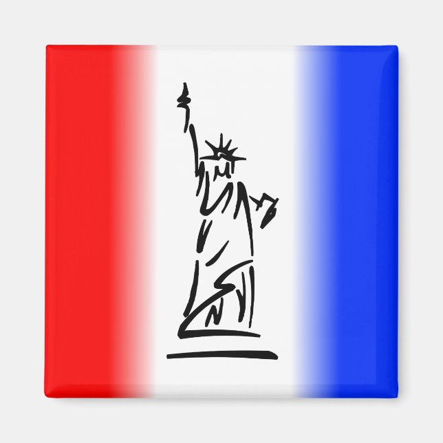 Statue of Liberty Red White Blue Stripe Magnet (Front)