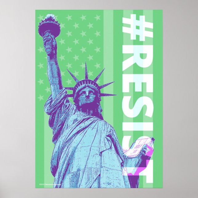 Statue Of Liberty RESIST Art Poster (Front)