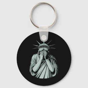 Statue Of Liberty Sad America Key Ring