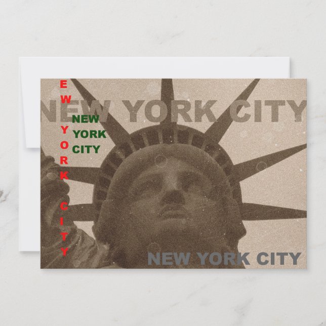 Statue of Liberty Sepia Tones Invitation (Front)