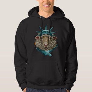 Statue Of Liberty Sheep 4th Of July Farmer Usa Ame Hoodie