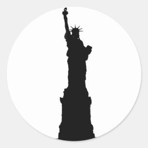 Statue of Liberty Silhouette Classic Round Sticker