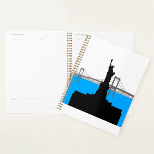 Statue of Liberty Silhouette New York Skyline Planner