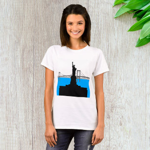 Statue of Liberty Silhouette New York Skyline T-Shirt