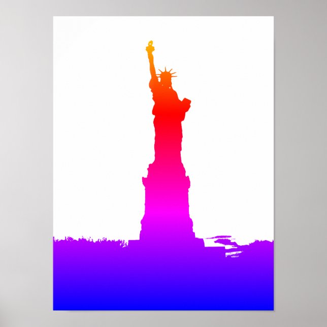 Statue of Liberty Silhouette Pop Art Poster (Front)