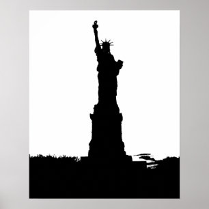 Statue of Liberty Silhouette Poster Print