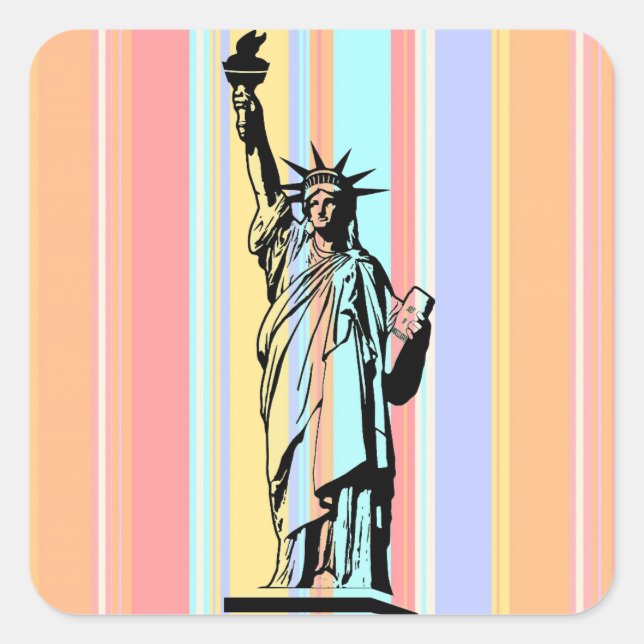 Statue of Liberty Square Sticker (Front)