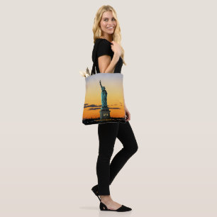 Statue of Liberty, sunrise photo, Tote Bag