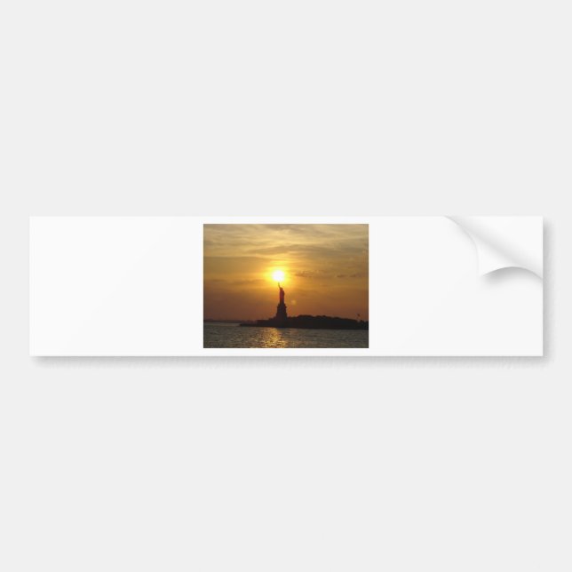 Statue of Liberty Sunset Bumper Sticker (Front)