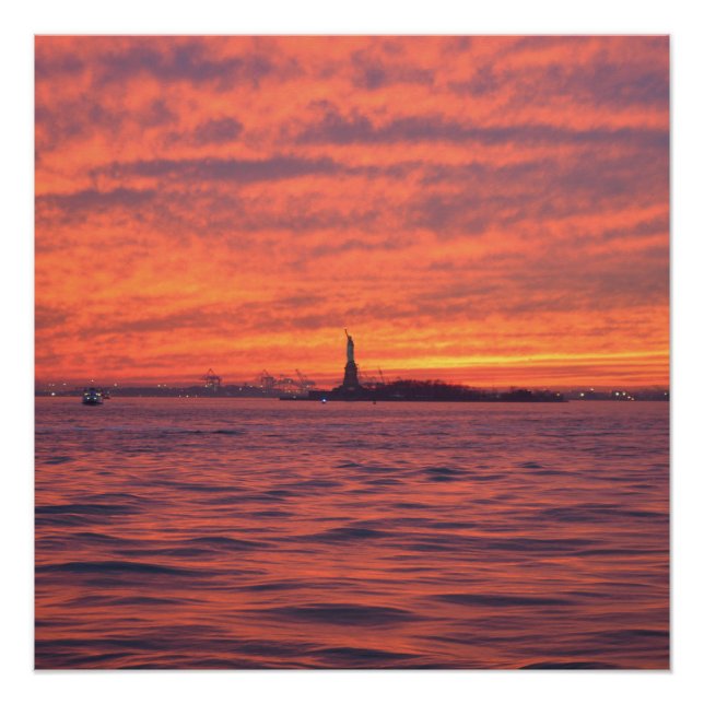 Statue of Liberty Sunset Poster (Front)