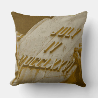 Statue Of Liberty Tablet Taupe Gold Cushion