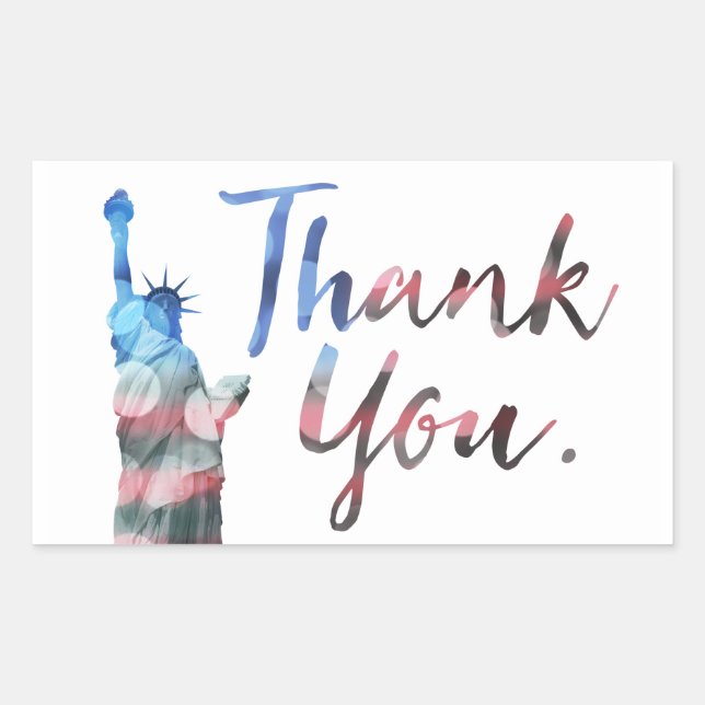 Statue of Liberty Thank You Veterans Rectangular Sticker (Front)