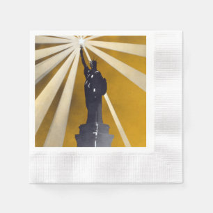 Statue of Liberty Torch & US Navy World War II    Napkin