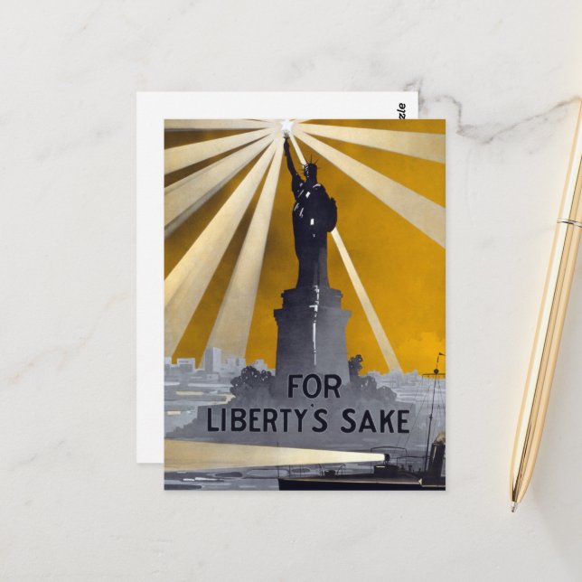 Statue of Liberty Torch & US Navy World War II    Postcard (Front/Back In Situ)