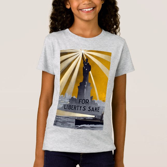 Statue of Liberty Torch & US Navy World War II    T-Shirt (Front)