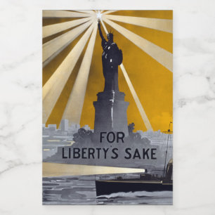 Statue of Liberty Torch & US Navy World War II    Wine Label