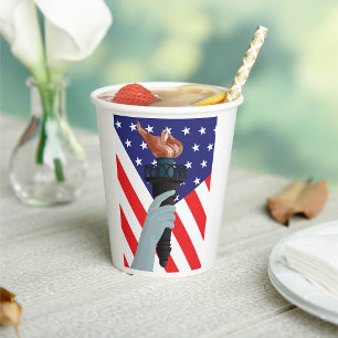 Statue of Liberty Torch with American Flag Paper Cups