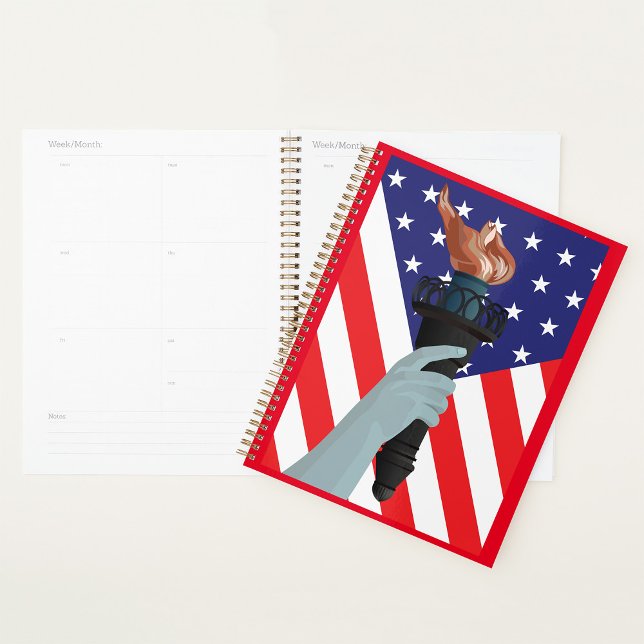 Statue of Liberty Torch with American Flag  Planner (Creator Uploaded)
