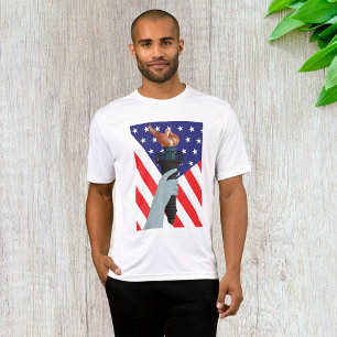 Statue of Liberty Torch with American Flag T-Shirt