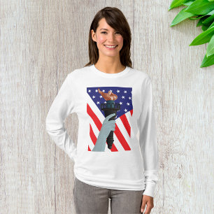 Statue of Liberty Torch with American Flag  T-Shirt