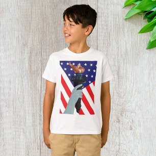 Statue of Liberty Torch with American Flag T-Shirt