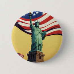 Statue of Liberty - USA 6 Cm Round Badge