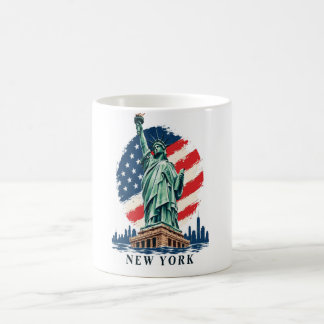 Statue of Liberty USA Flag Vintage New York Mug