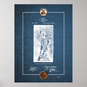 Statue of Liberty Vintage Patent Blueprint Poster