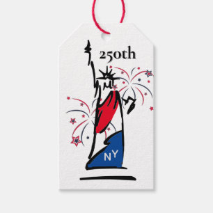 Statue of Liberty w/ Fireworks 250th Independence Gift Tags