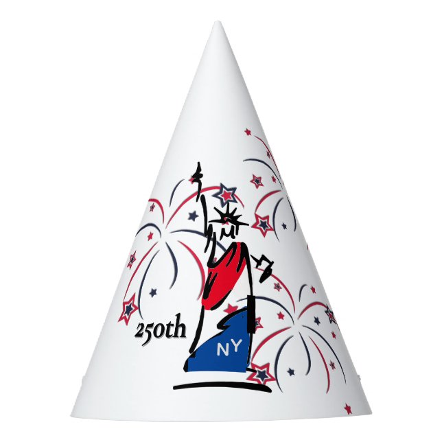 Statue of Liberty w/ Fireworks 250th Independence Party Hat (Front)